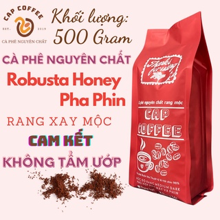 Cà phê nguyên chất Robusta Honey 500gr xay pha phin, rang mộc - vị trái cây, chocolate, đắng nhẹ - Medium