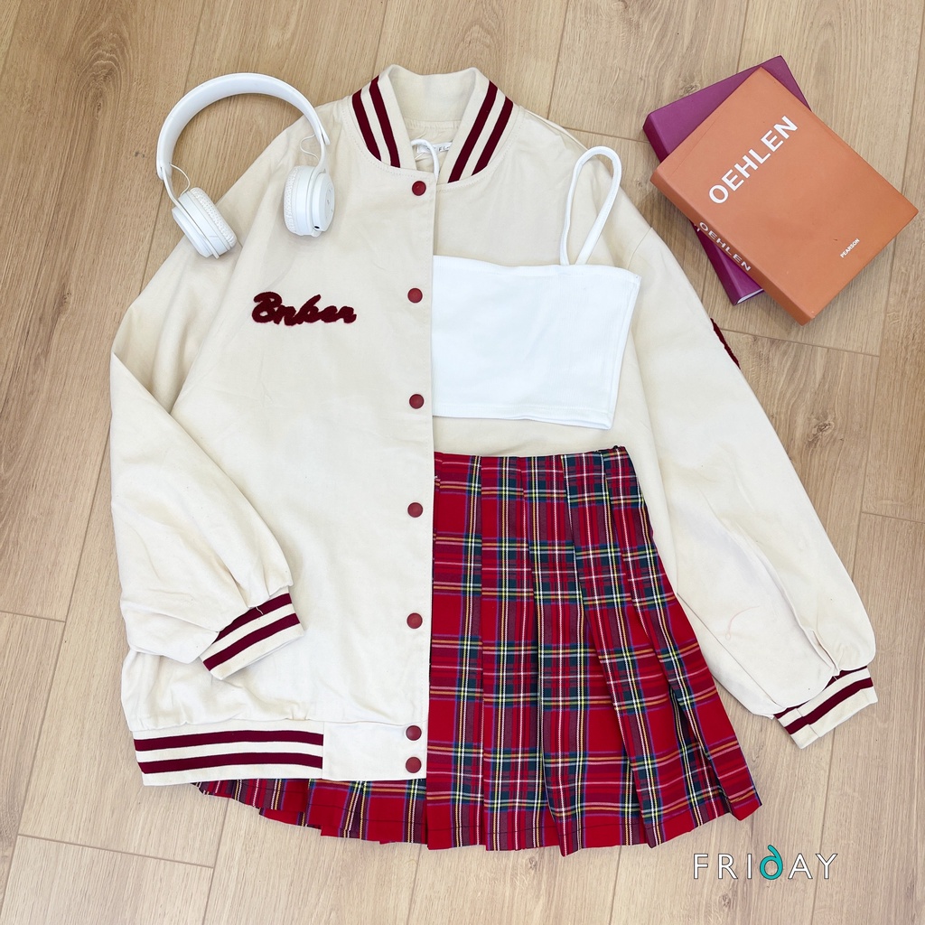 3 màu | Áo khoác bomber YO thô mềm Friday 2BG413K