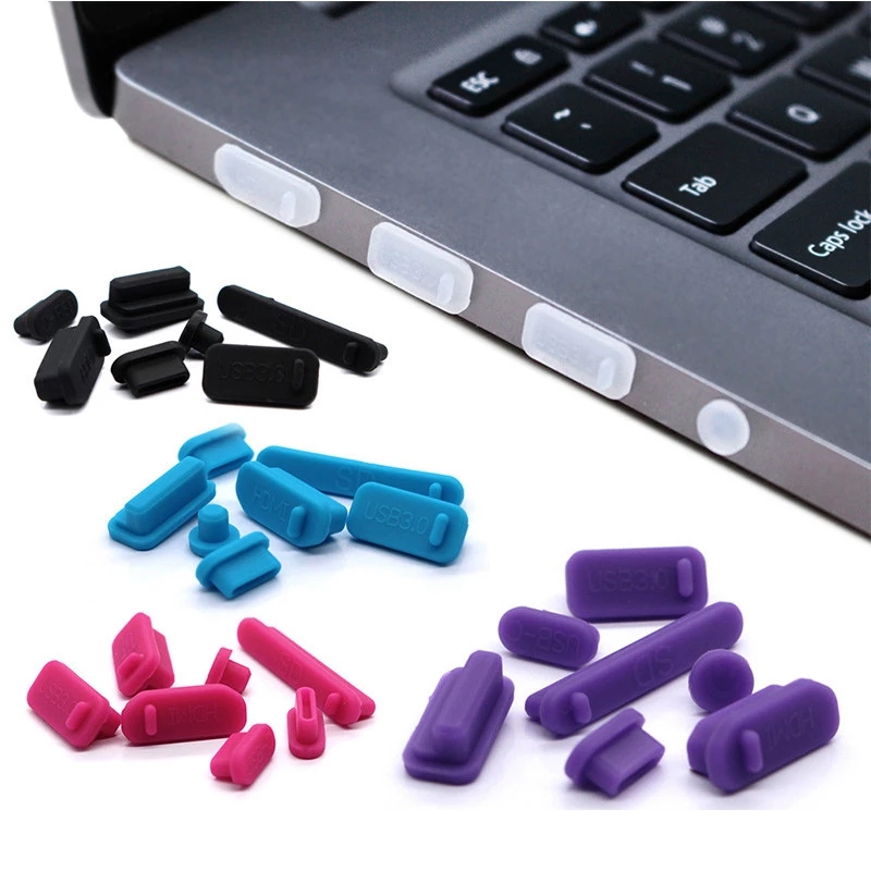 Set 13 phích gắn cổng USB máy tính chống bụi bằng Silicon nhiều màu sắc tiện lợi