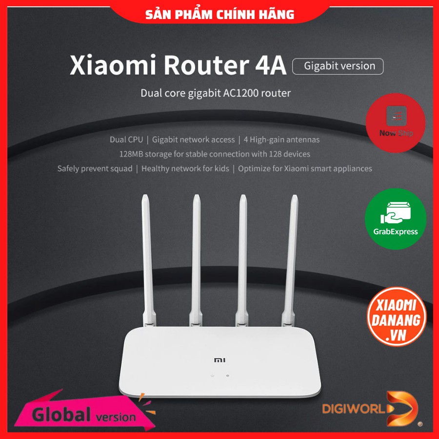 Bộ phát sóng Wifi Xiaomi Mi Router 4A bản quốc tế Hàng Digiworld BH 12 tháng