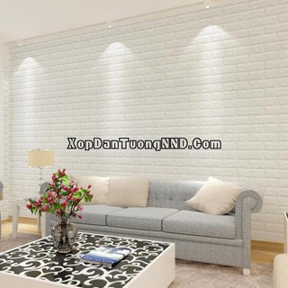 [LOẠI DÀY] XỐP DÁN TƯỜNG GIẢ GẠCH TRẮNG 60x70cm bộ 4 miếng