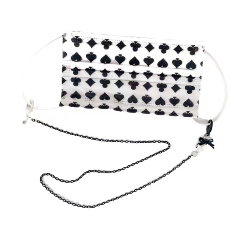 Dây Đeo Mắt Kính Bằng Acrylic Họa Tiết Hoạt Hình Trắng Đen Phong Cách Hàn Quốc