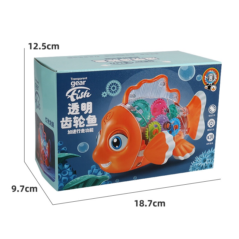 Đồ chơi chú cá điện tử ZHAN QI TOYS có thân trong suốt phát sáng độc đáo chất lượng cao
