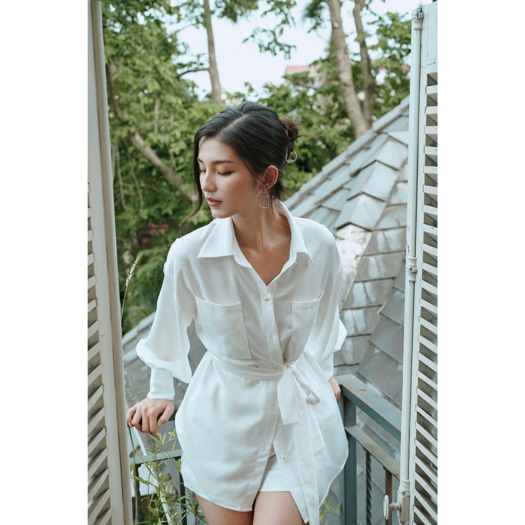 Áo sơ mi trắng Sunny by Lauren loungewear