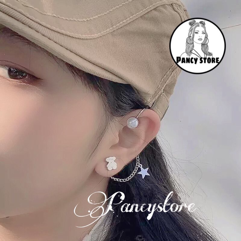 kẹp tai hạt sắc màu cá tính không cần xỏ lỗ