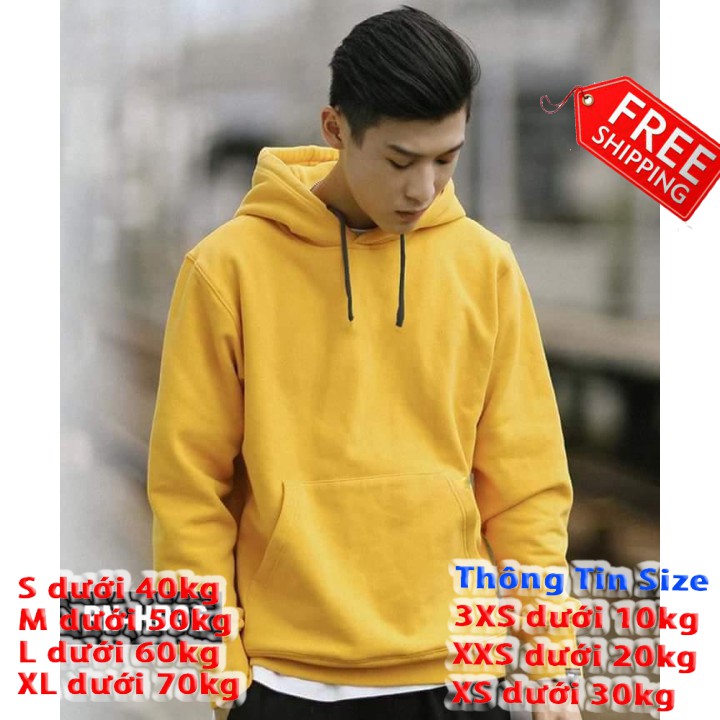 Áo Hoodies Trơn Unisex nam nữ 5 màu (vàng,đen,đỏ,xám,hồng) cực HOT