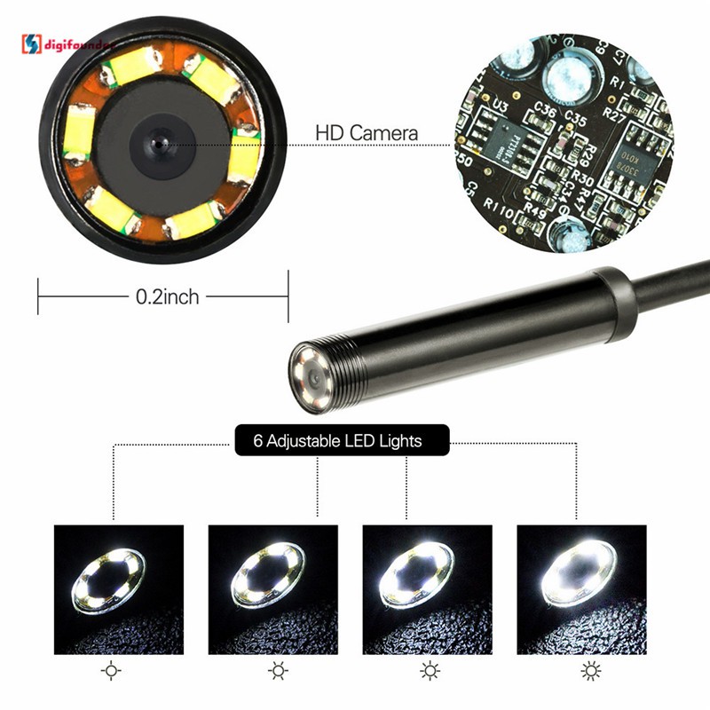 Bộ dây cáp đèn led nội soi camera 5.5mm 30W chống thấm nước kèm phụ kiện