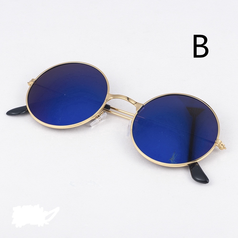 Kính mát gọng kim loại dáng tròn phong cách thời trang vintage dành cho nam nữ