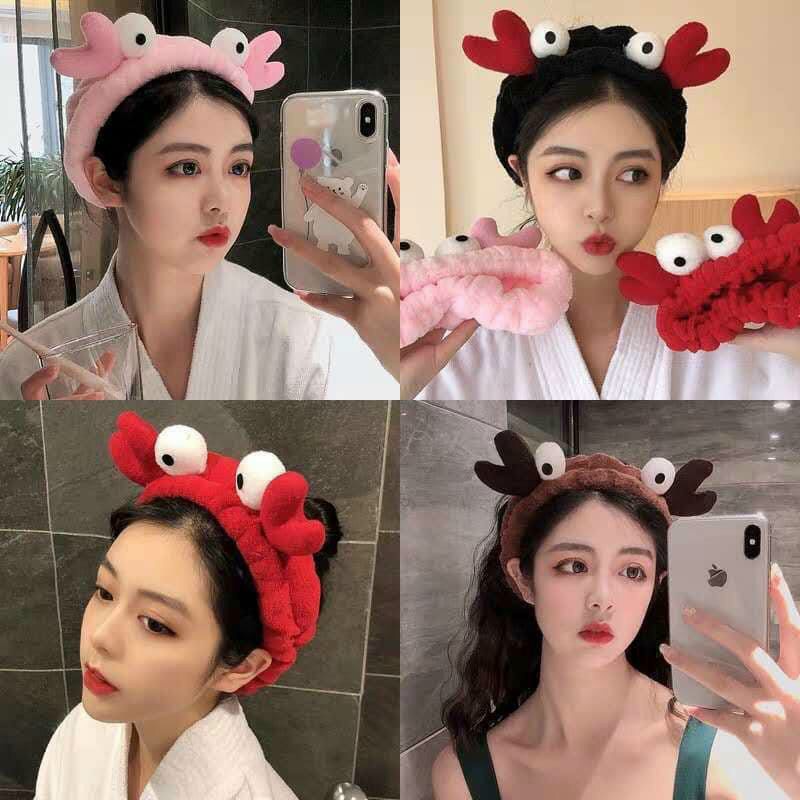 Băng đô rửa măt 3D, turban hình cua - Băng đô hình động vật