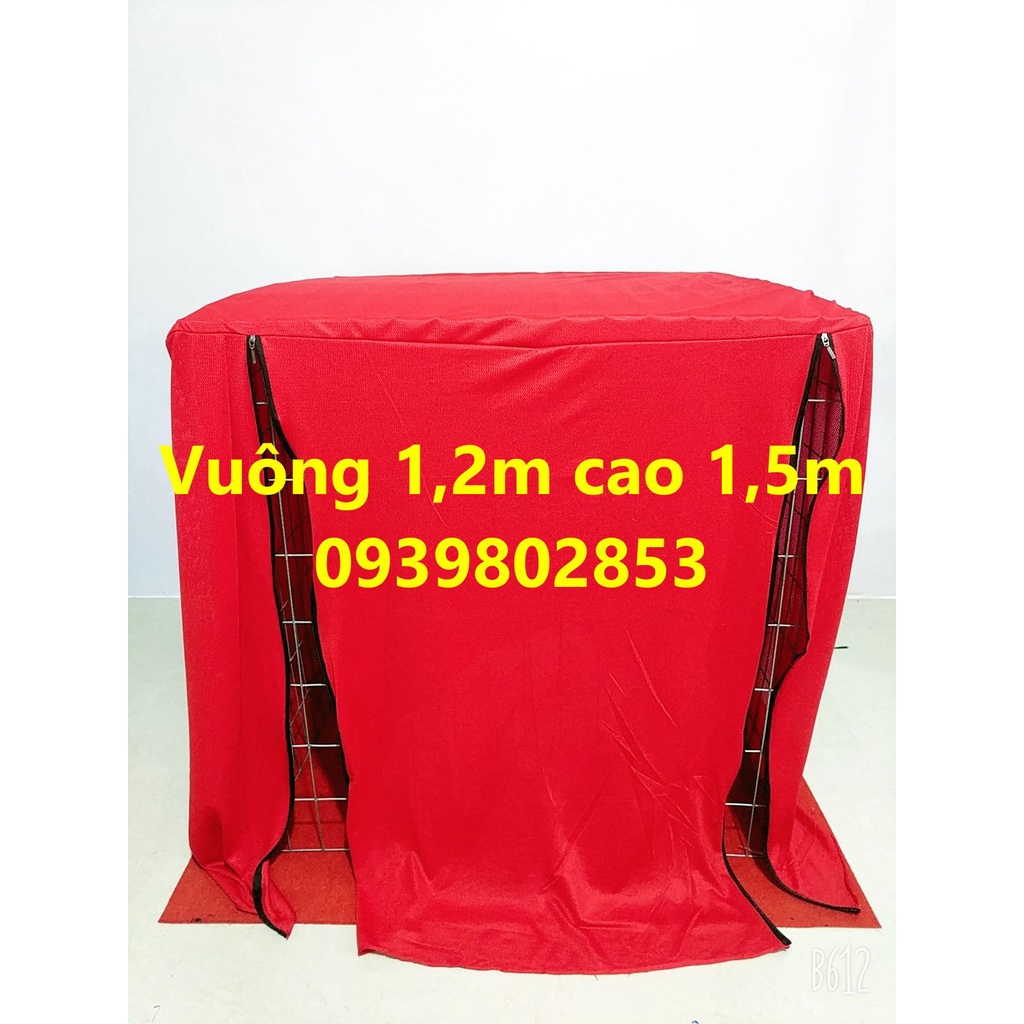 Mùng gà vuông chuồng gà lắp ráp-2 dây kéo