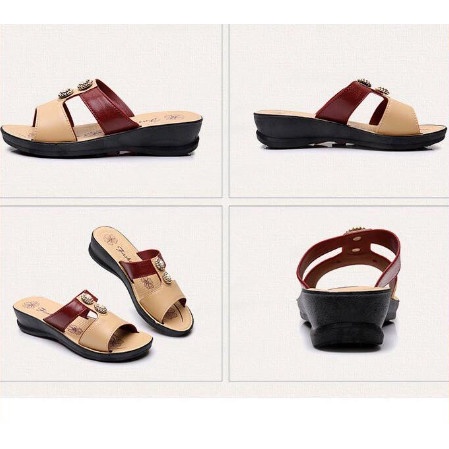 Dép nữ trung niên cho Bà cho Mẹ đế cao su đúc đi bền êm chân