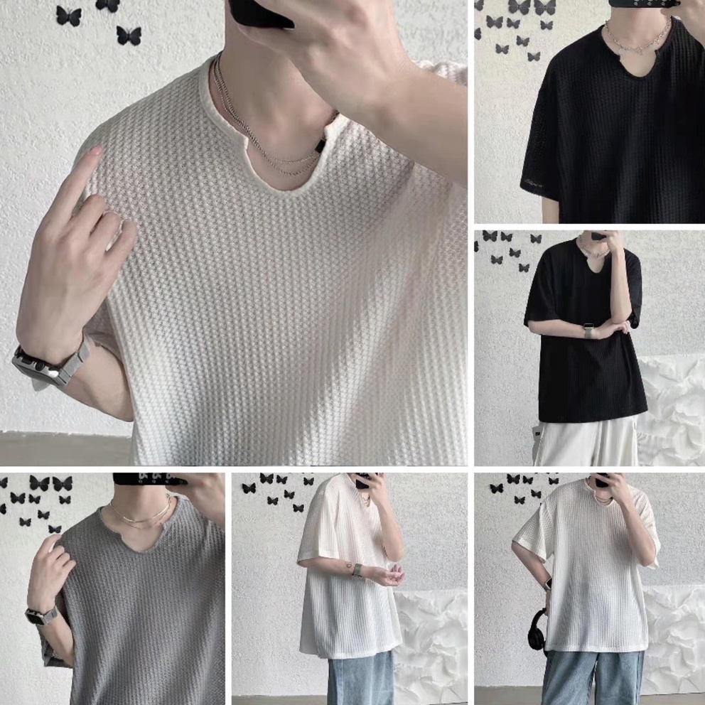 Áo Thun Nam Ngắn Tay Phong Cách Hàn Quốc Thời Trang Simple unisex áo phông rộng lụa Sọc bigsize áo phông trắng Nam