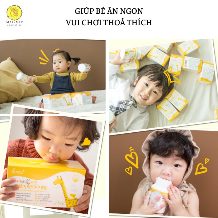 (Mẫu mới)Vitamin tổng hợp cho trẻ  thực phẩm Premium Kids Multivitamin Mineral hỗ trợ phát triển chiều cao hiệu quả