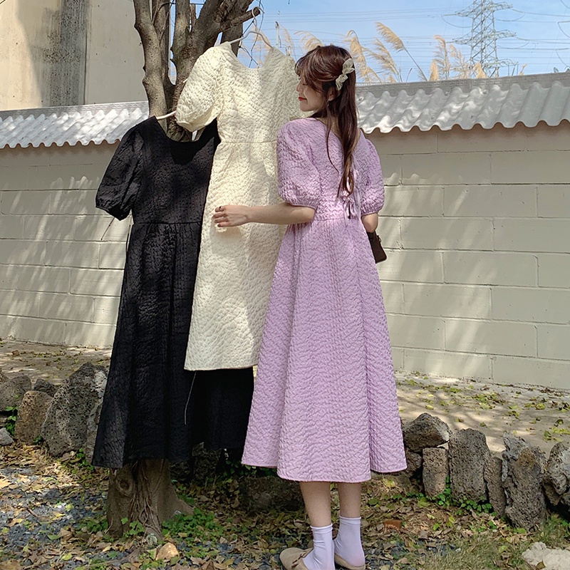 Đầm midi SUXI dáng ôm đơn giản phong cách Hàn Quốc thời trang mùa hè xinh xắn cho nữ | BigBuy360 - bigbuy360.vn