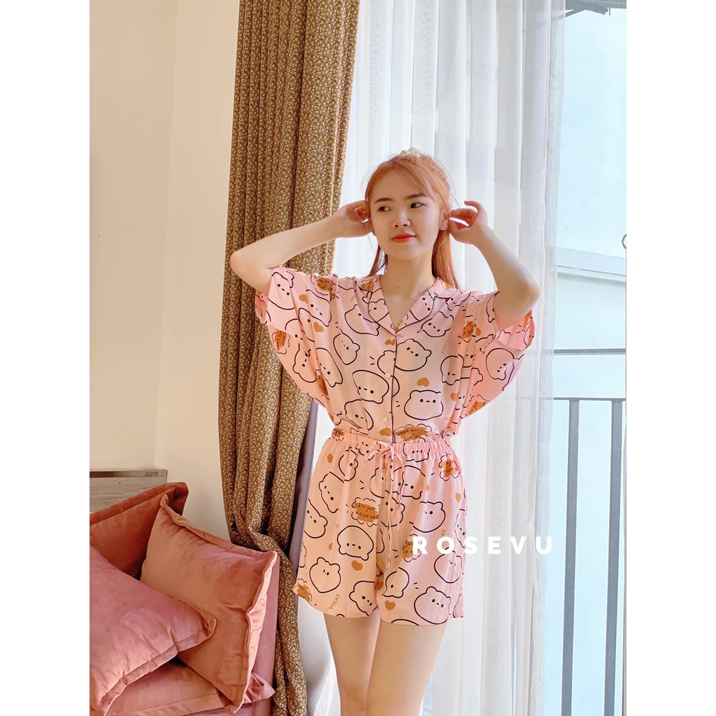 Bộ Pijama cao cấp mã BN666 vải lụa Mango (tặng kèm dây buộc tóc cùng màu) | BigBuy360 - bigbuy360.vn