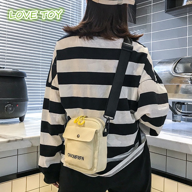 Nkodok Túi Đeo Chéo Canvas Mini Hình Vuông In Chữ Thời Trang Cổ Điển Dành Cho Nữ