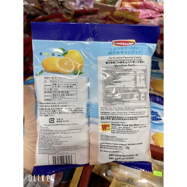 Kẹo chanh muối Salt&Lemon Malaysia 150g