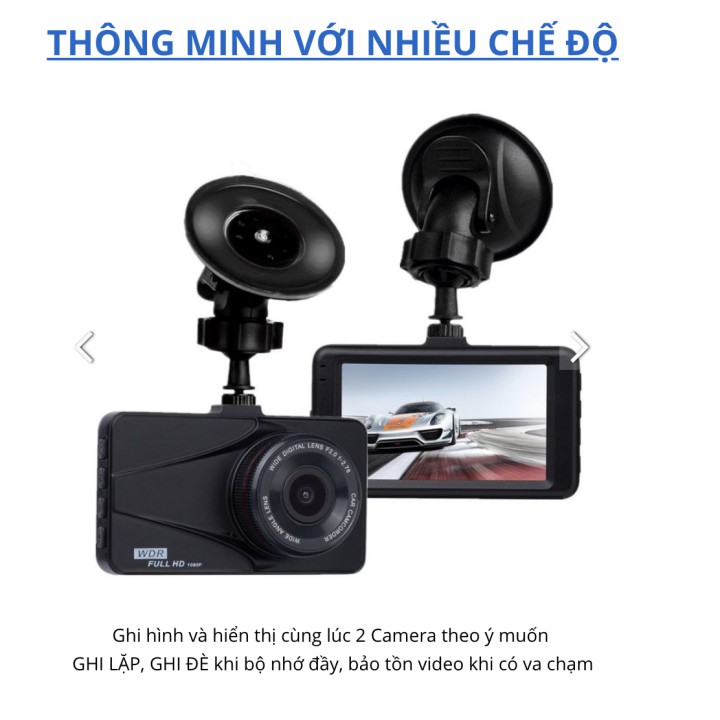 Máy Quay hành Trình Cho Ô tô ⚽FreeShip⚽Màn hình cảm ứng 4inch kèm thẻ 32GB | BigBuy360 - bigbuy360.vn