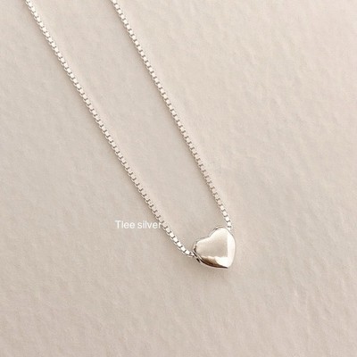 Dây chuyền bạc nữ TLEE mặt tim phồng mini nữ tính dịu dàng TLEE JEWELRY D0184