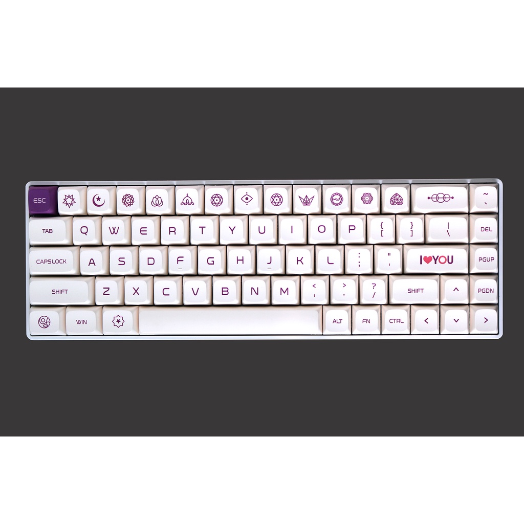 GMK Milk Purple keycaps, 137 phím PBT keycaps XDA Profile DYE-SUB Cá nhân hóa GMK Keycaps cho bàn phím cơ