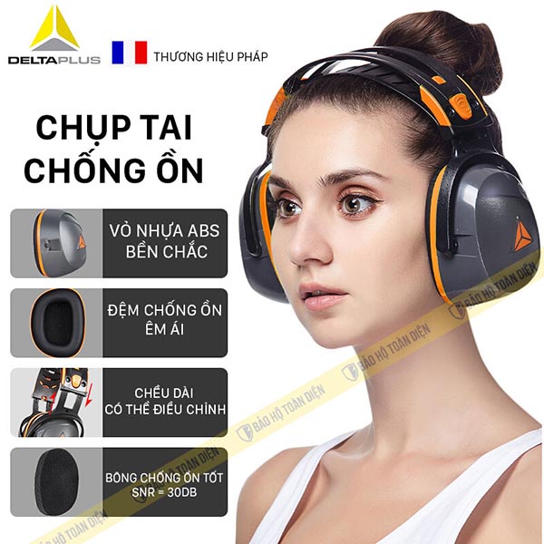 Chụp tai chống ồn Deltaplus Interlagos chụp tai chính hãng siêu rẻ