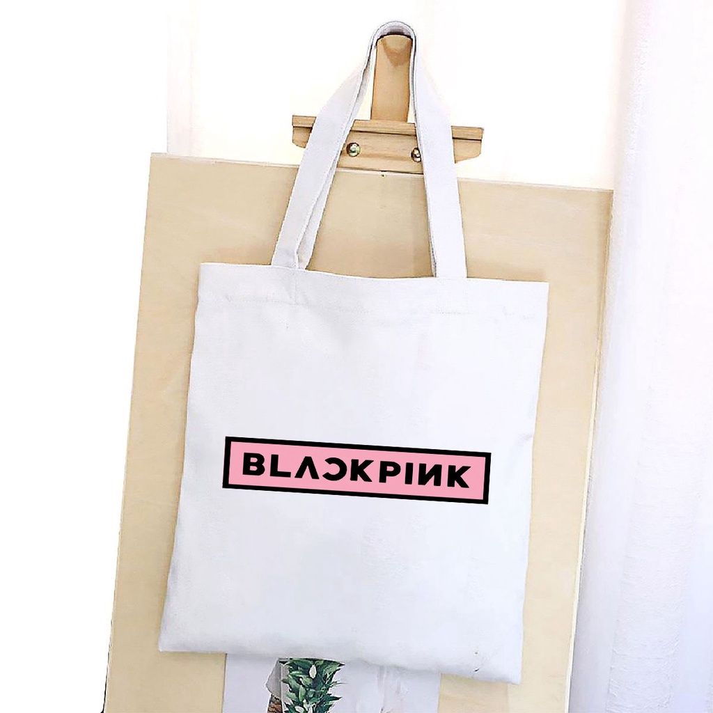 BST TÚI VẢI ĐEO VAI TOTE BLACK PINK CANVAS BAG CÓ KHÓA KÉO SIZE LỚN 33x38cm AOMIVN PHONG CÁCH CÁ TÍNH HOT TREND NHIỀU MẪ