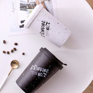 Bộ Cốc Uống Cà Phê Bằng Sứ Kèm Nắp Đậy Phong Cách Bắc Âu
