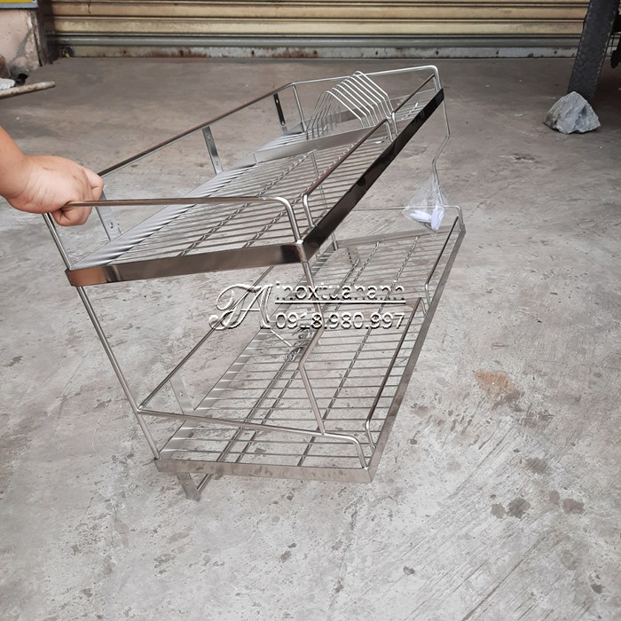 Kệ chén inox 304 treo tường 2 tầng đa năng và không đa năng KCT2T - Ship nhanh nội thành Tp.HCM