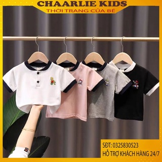 Áo Polo Cotton Thêu Ngực Cho Bé Trai Và Bé Gái Từ 8Kg Đến 28Kg Chaar Kids