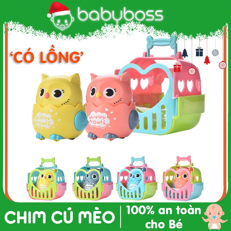 Đồ chơi vui nhộn chim cú có lồng đáng yêu cho bé chạy dây cót - babyboss