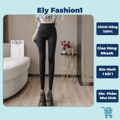 Quần Legg Nữ Cạp Cao Nâng Mông Vải Thun Cotton Co Giãn Ôm Bó, Tregging  Dài Tập Gym Yoga Elyfashion