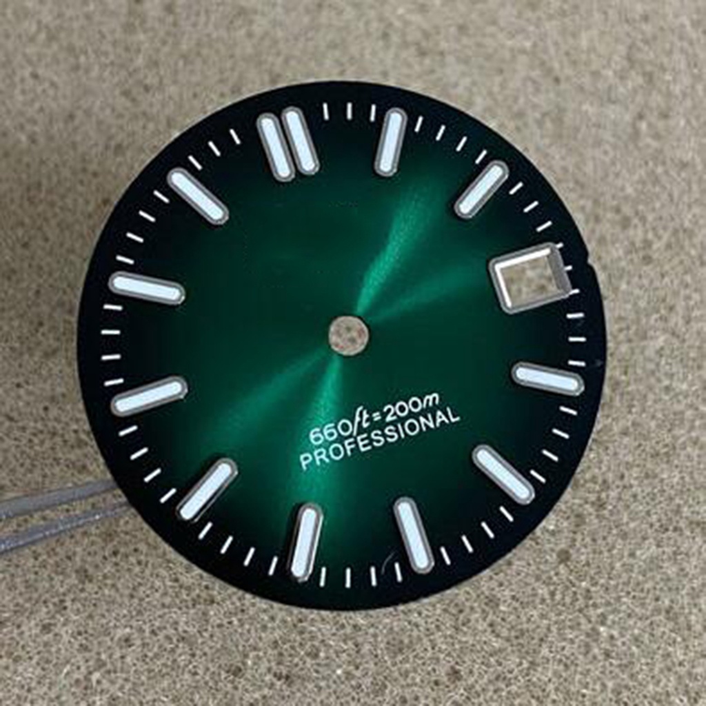 Strip Nail Modified Watch Dial Green Luminous for NH35 / 4R / 7S Movement