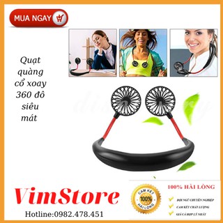 Quạt mini choàng cổ Dual Fan thiết kế mới lạ (2 cánh quạt cực mát, nhỏ gọn, xoay 360 độ,)