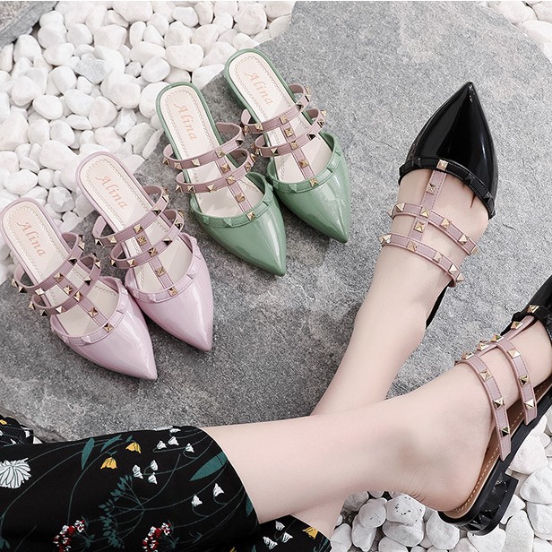 Giày Nhựa Chống Nước - Giày Mủi Nhọn Hình Hạt Đá Dành Cho Phái Nữ Xinh Xăn. | BigBuy360 - bigbuy360.vn