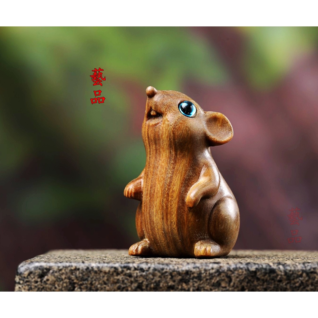Mô Hình Chuột Bằng Gỗ Đàn Hương 6.3/4/4cm Trang Trí Nhà Cửa Dễ Thương