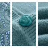 Áo Len Cài Cúc Thêu Hoa Hồng Trung Niên