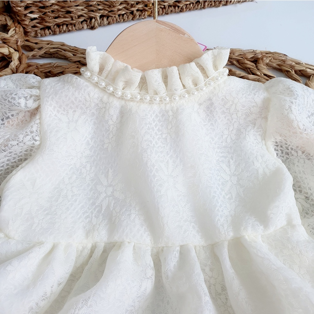 Bodysuit sơ sinh bé gái màu trắng kèm nón MINTSCLOSET Mint's Closet tay phồng tiểu thư 0 1 2 tuổi -BS6001 - BS6098