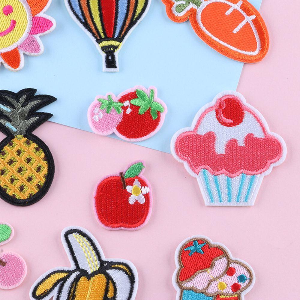 Miếng Vá Ủi Quần Áo Thêu Hình Cây Kem/ Trái Cây Thời Trang DIY