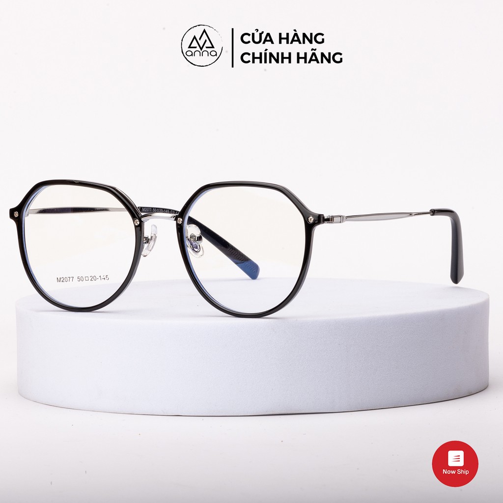Gọng kính mắt thời trang nữ ANNA thiết kế dáng tròn kết hợp kim loại và nhựa 380GL001 | BigBuy360 - bigbuy360.vn