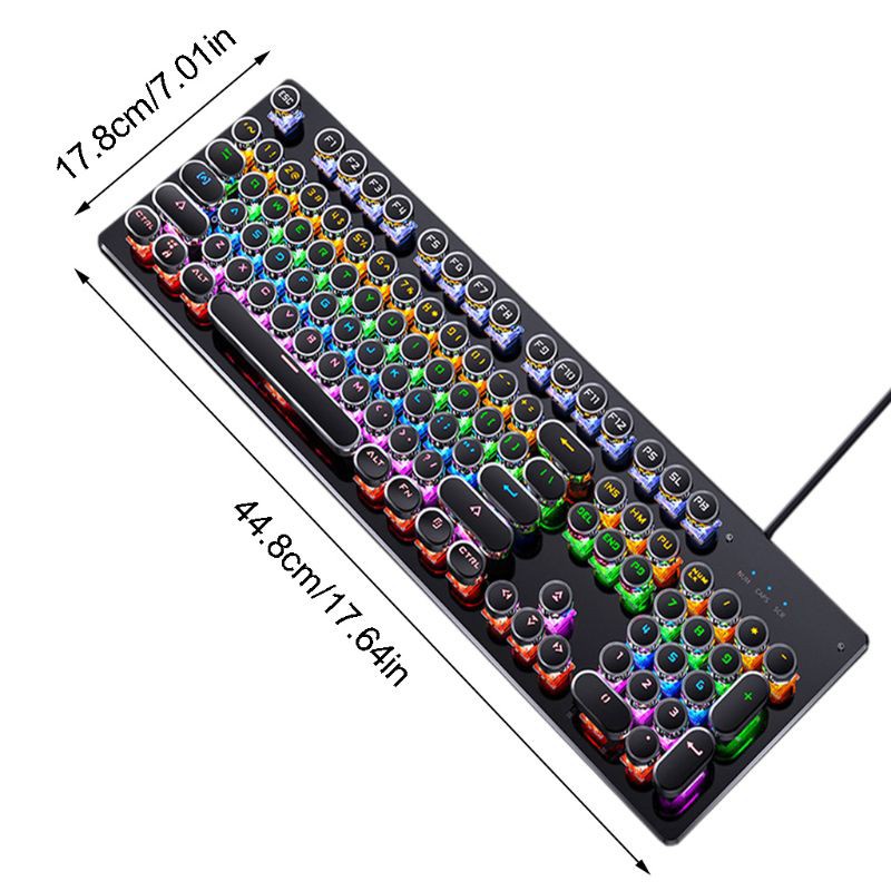 Alli Gaming Keyboard Retro Keycap Backlit Wired Mechanical Keyboard for PC Computer Laptop