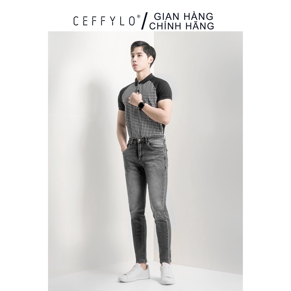 Áo Polo Cotton In Họa Tiết CF Đen, Vải Cotton Mềm Mịn, Thấm Hút Mồ Hôi - CEFFYLO