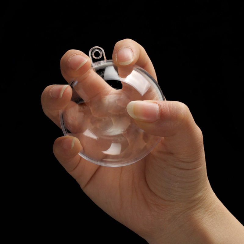 Set 5 Trái Châu Bằng Nhựa Trong Suốt Kích Thước 4 / 5 / 6 / 7 / 8 / 9 / 10cm Trang Trí Cây Thông Noel