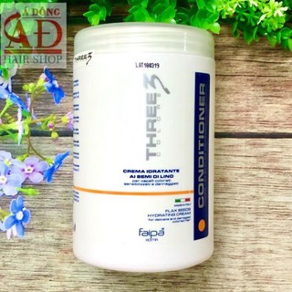 Kem ủ xả tóc Three 3 Colore - Flax Seed Hydrating Cream Faipa giữ màu bóng mượt tóc 1000ml