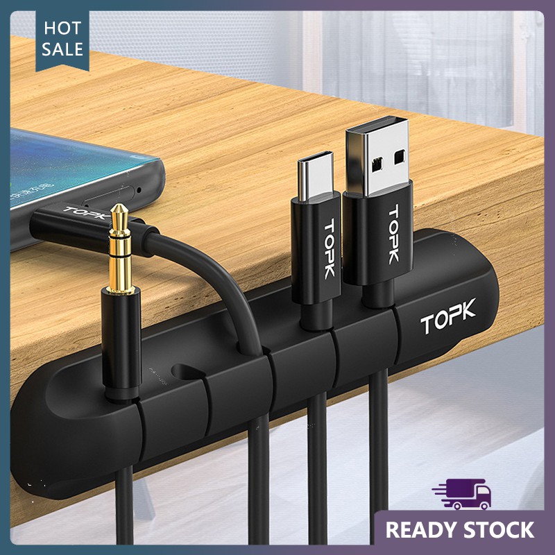 Kẹp giữ dây cáp sắp xếp gọn gàng bằng silicon tiện dụng