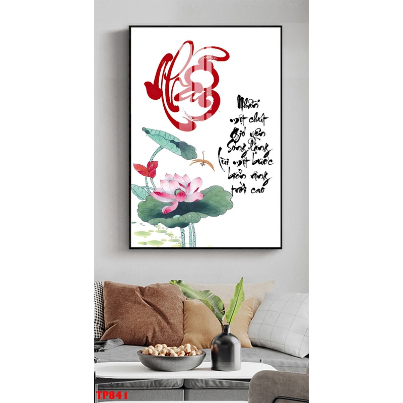 Tranh chữ thư pháp ý nghĩa, Cha-Mẹ, Thầy-Cô, Tâm-Tín- Nhẫn, tranh tráng gương 5D cao cấp.