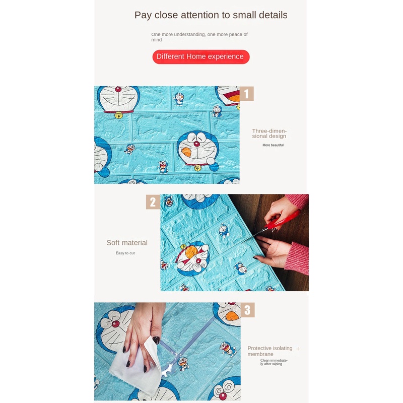 Giấy Dán Tường Chống Ẩm Chống Nước Chống Va Đập Họa Tiết Hoạt Hình Trang Trí Phòng Ngủ Cho Bé Gái