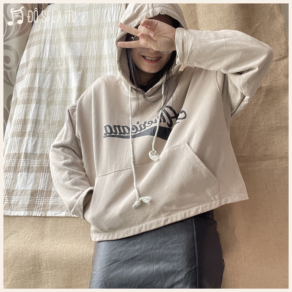 Áo Hoodie Chất Nỉ Màu Nâu Vintage | Secondhand | Đô Si La Mi | DD15 |
