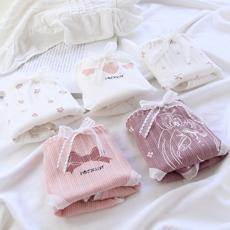 Quần Lót Nữ Cotton Chất Đẹp Nơ Trắng Pink Lady