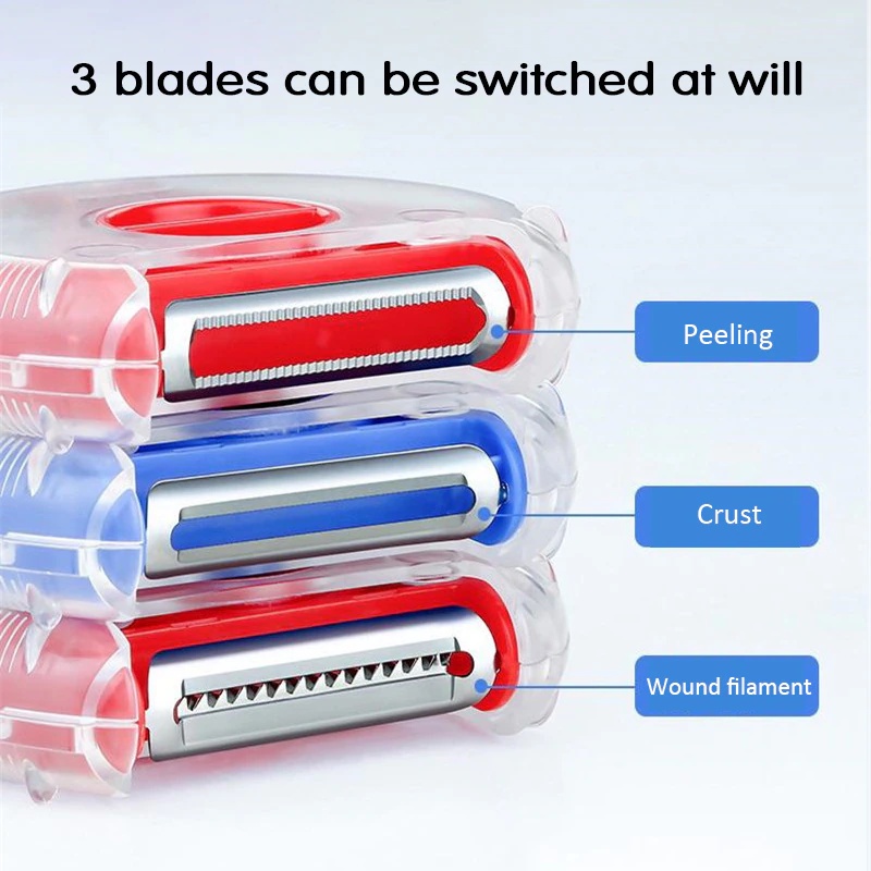 Dụng Cụ Gọt Vỏ Rau Củ Quả 3 Trong 1 Bằng Thép Không Gỉ