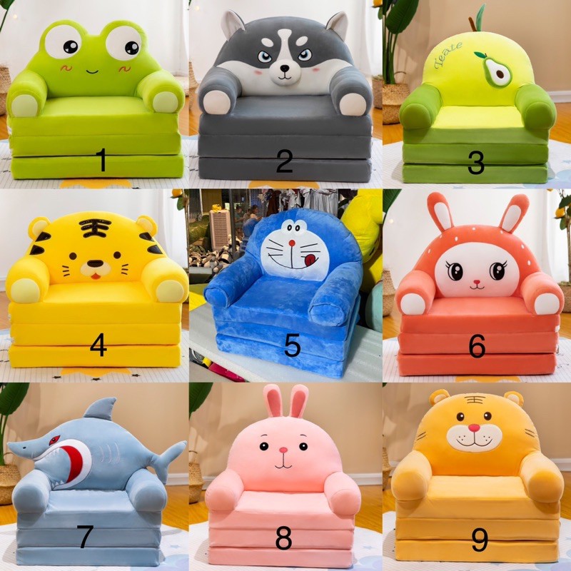 Ghế lười hình thú cho bé, ghế gấp 3 TẦNG